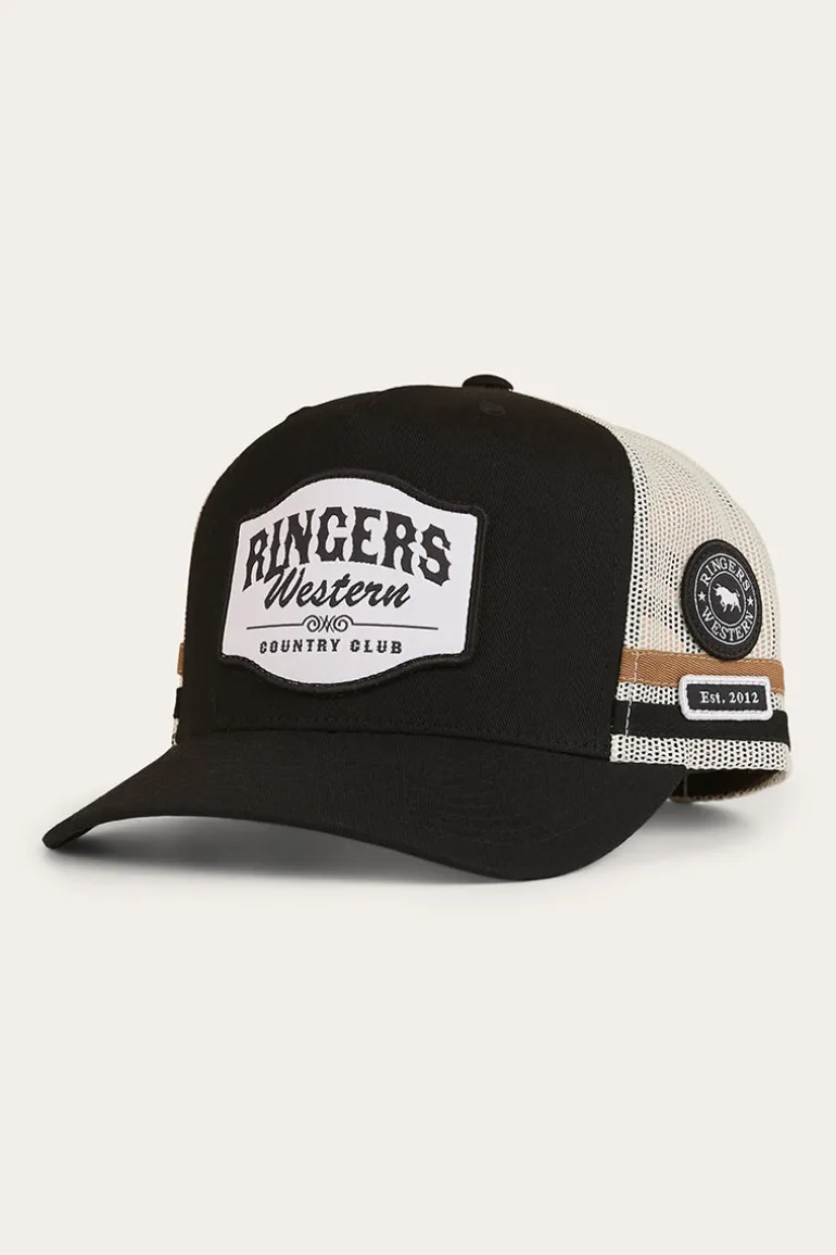 Country Club Deep Fit Trucker Cap - Black