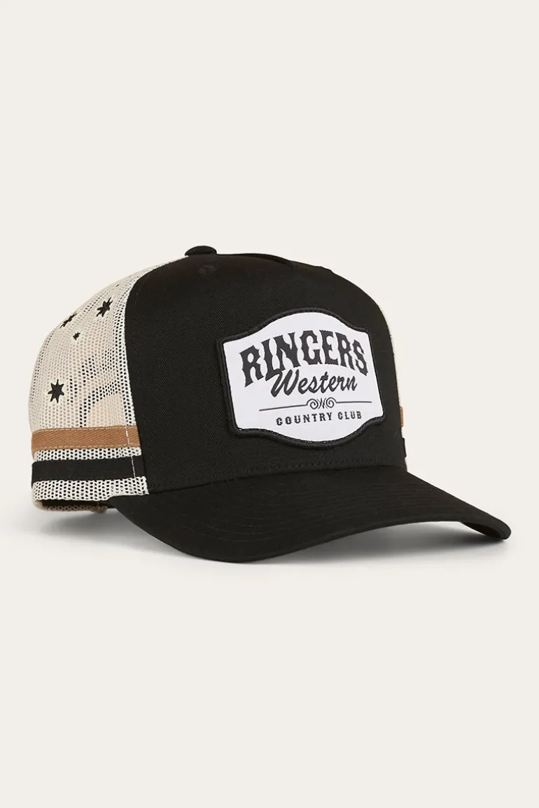 Country Club Deep Fit Trucker Cap - Black