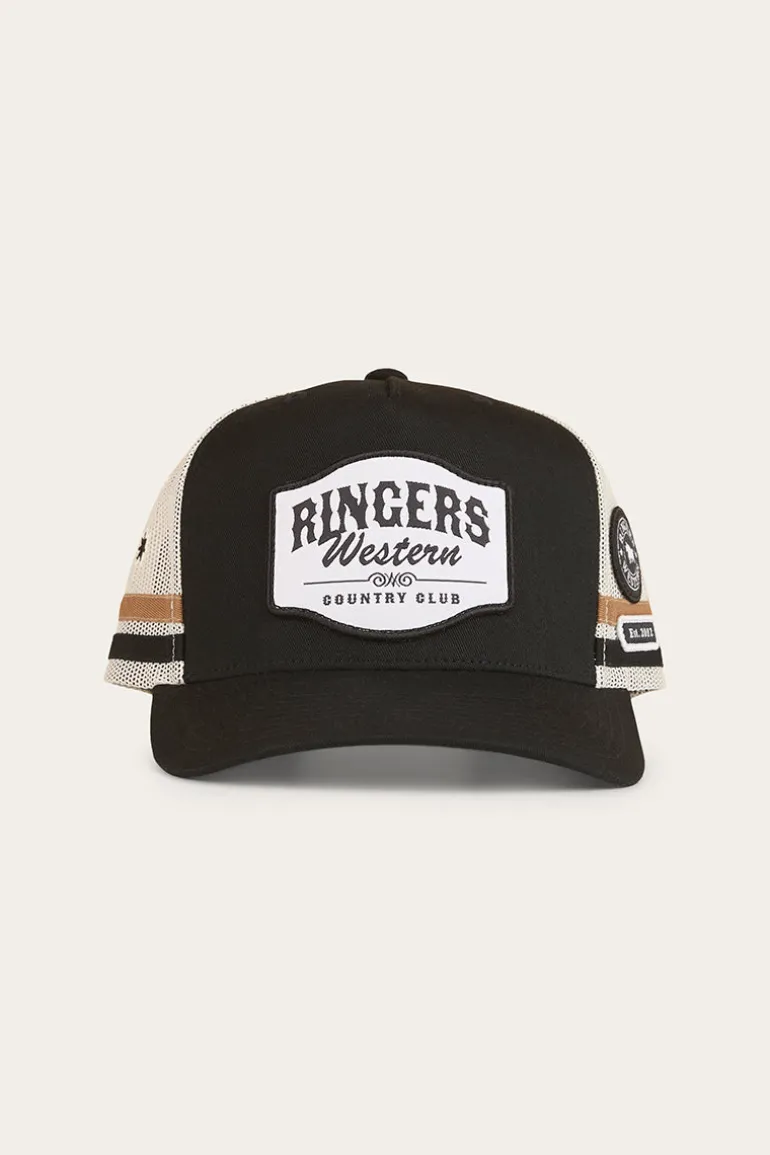 Country Club Deep Fit Trucker Cap - Black