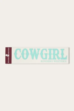 Cowgirl Die Cut Sticker - Mint