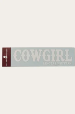 Cowgirl Die Cut Sticker - White
