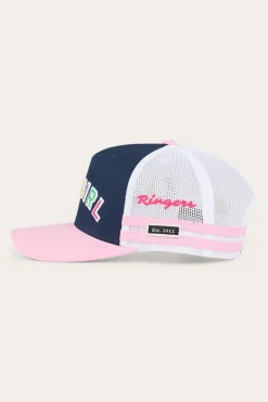 Cowgirl Kids Trucker Cap - Navy/Pastel Pink