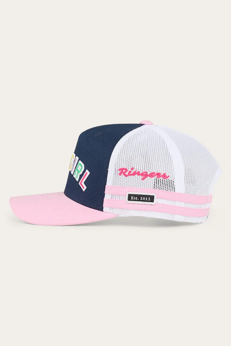 Cowgirl Kids Trucker Cap - Navy/Pastel Pink