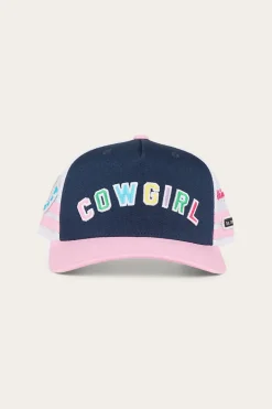 Cowgirl Kids Trucker Cap - Navy/Pastel Pink