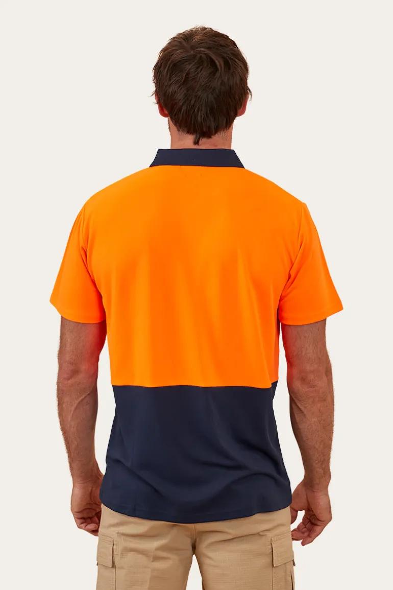 Crossroad Mens Hi-Vis Polo - Neon Orange Red