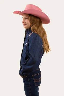 Dahlia Kids Denim Western Shirt - Classic Blue