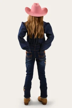 Dahlia Kids Denim Western Shirt - Classic Blue