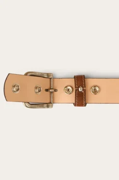 Diamond T Belt - Tan / Silver