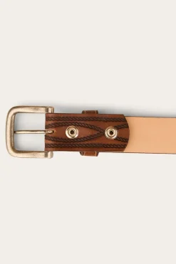 Diamond T Belt - Tan / Silver