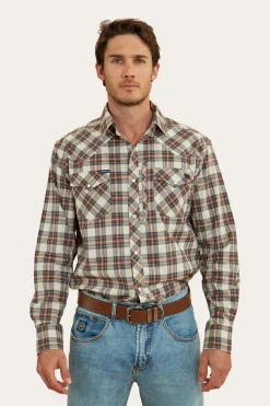Dillinger Mens Western Shirt - Dark Sand