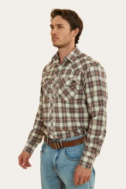 Dillinger Mens Western Shirt - Dark Sand