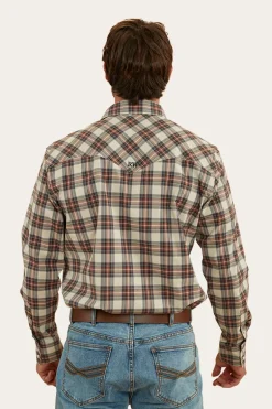 Dillinger Mens Western Shirt - Dark Sand