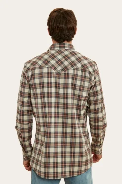 Dillinger Mens Western Shirt - Dark Sand