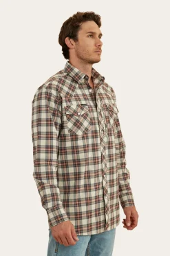 Dillinger Mens Western Shirt - Dark Sand