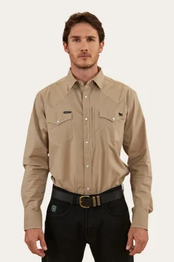 Dillinger Mens Western Shirt - Desert Sand