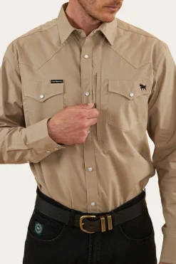 Dillinger Mens Western Shirt - Desert Sand