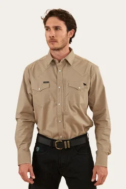 Dillinger Mens Western Shirt - Desert Sand