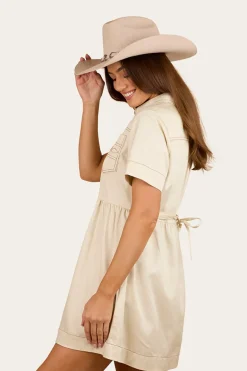 Eloise Womens Shirt Dress - Off White