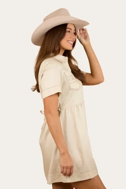 Eloise Womens Shirt Dress - Off White