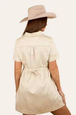 Eloise Womens Shirt Dress - Off White