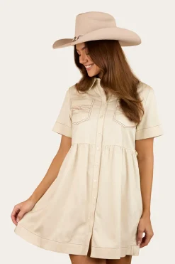 Eloise Womens Shirt Dress - Off White