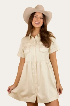Eloise Womens Shirt Dress - Off White