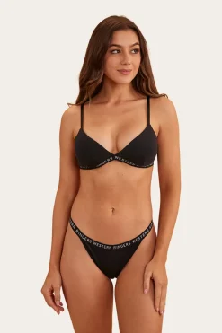 Elsie Womens Triangle Bralette - Black
