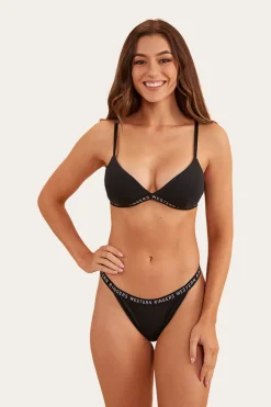 Elsie Womens Triangle Bralette - Black