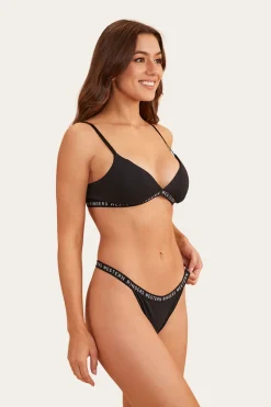Elsie Womens Triangle Bralette - Black