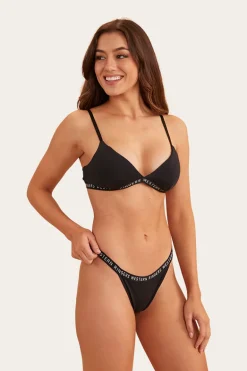 Elsie Womens Triangle Bralette - Black