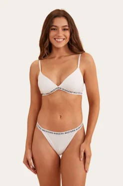 Elsie Womens Triangle Bralette - White