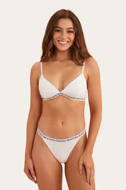 Elsie Womens Triangle Bralette - White