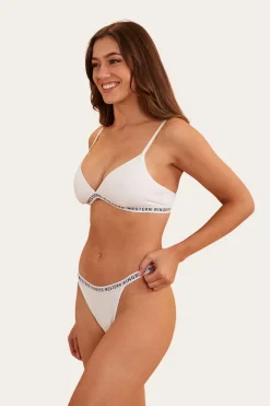 Elsie Womens Triangle Bralette - White