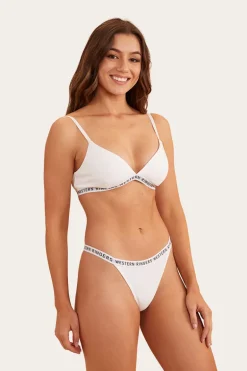 Elsie Womens Triangle Bralette - White