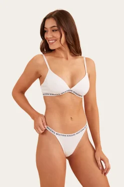 Elsie Womens Triangle Bralette - White