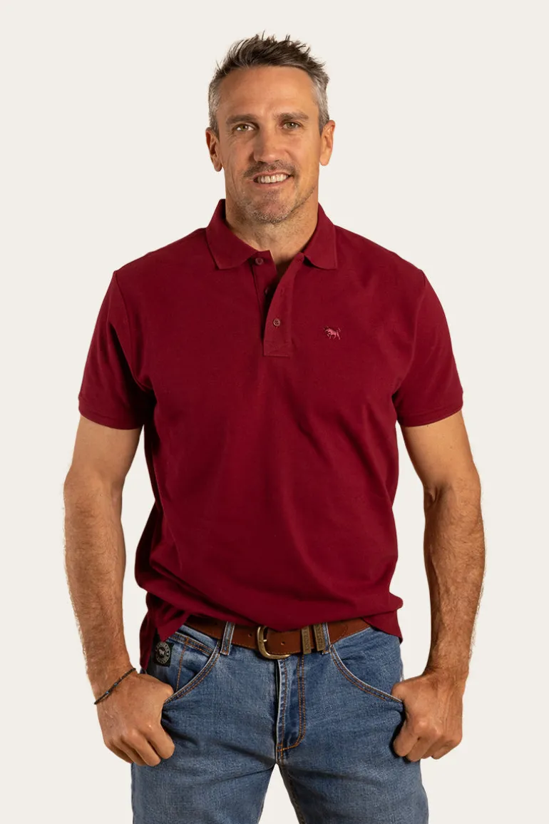 Essential Mens Polo - Burgundy