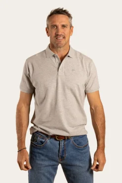 Essential Mens Polo - Grey Marle