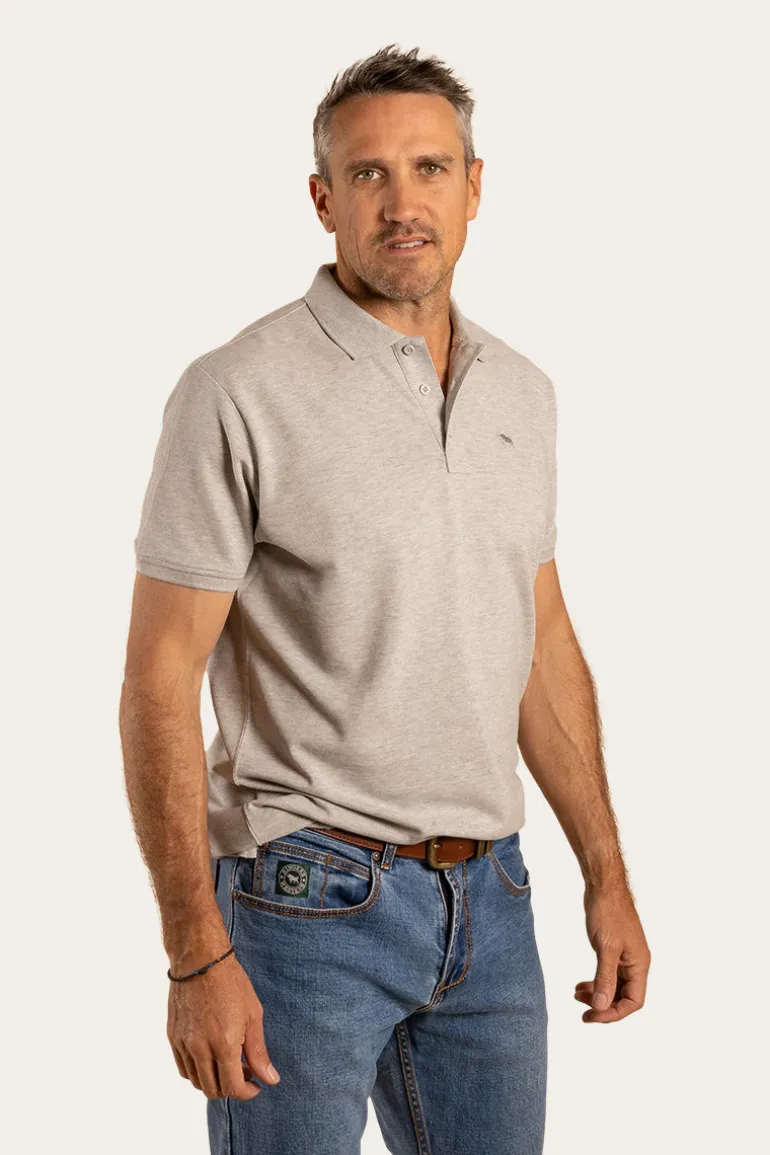 Essential Mens Polo - Grey Marle
