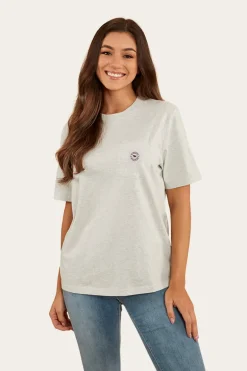 Esther Womens Loose Fit T-Shirt - Light Grey Marle