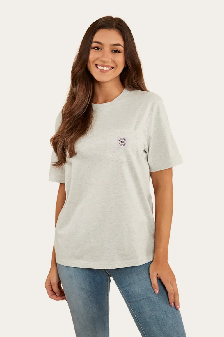 Esther Womens Loose Fit T-Shirt - Light Grey Marle