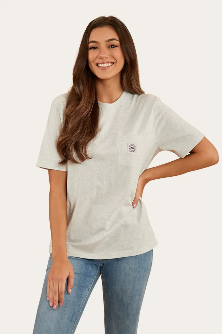Esther Womens Loose Fit T-Shirt - Light Grey Marle