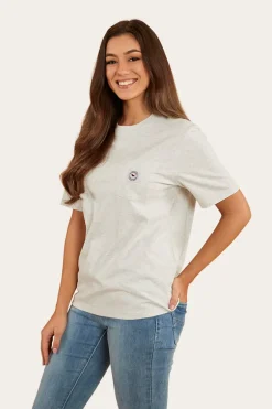 Esther Womens Loose Fit T-Shirt - Light Grey Marle