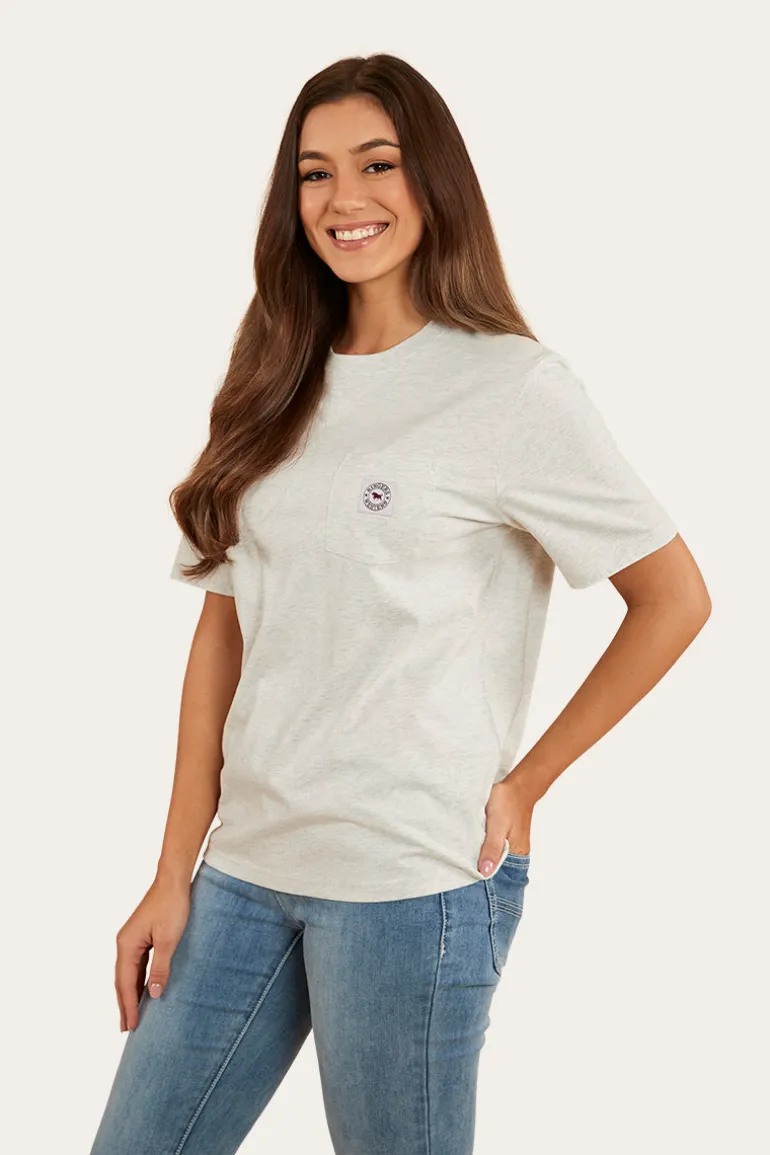 Esther Womens Loose Fit T-Shirt - Light Grey Marle