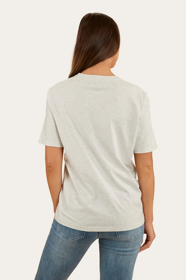 Esther Womens Loose Fit T-Shirt - Light Grey Marle