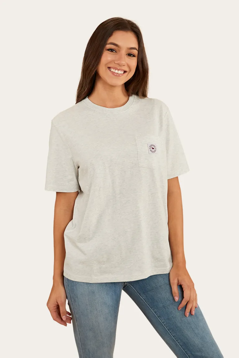 Esther Womens Loose Fit T-Shirt - Light Grey Marle