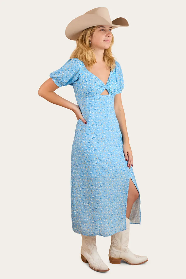 Evelyn Womens Midi Dress - Blue