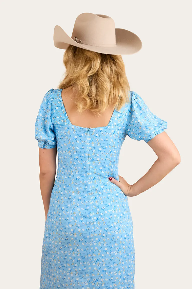 Evelyn Womens Midi Dress - Blue