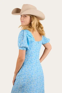 Evelyn Womens Midi Dress - Blue