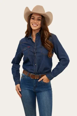 Everleigh Womens Denim Shirt - Classic Blue