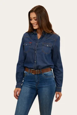 Everleigh Womens Denim Shirt - Classic Blue